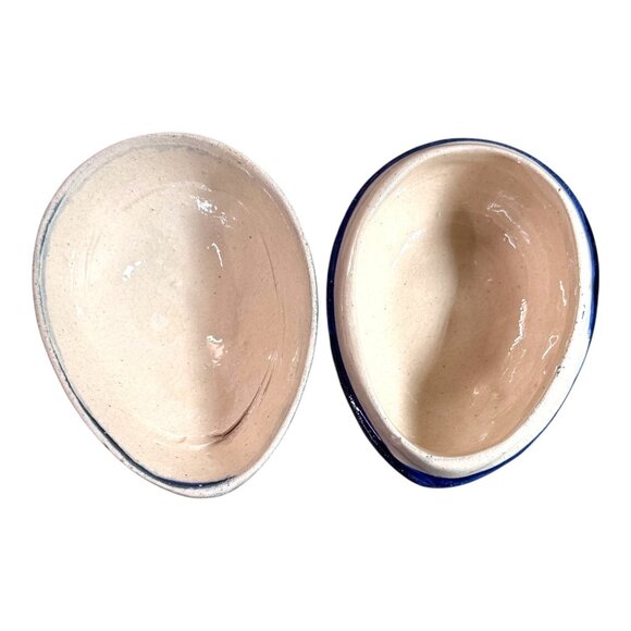 Vintage Floral Mexican Talavera Ceramic Egg-Shaped Trinket Box Jewelry Rings - Picture 9 of 10